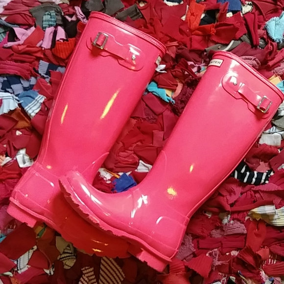 Hunter Shoes - 🌸Hot pink/Coral Gloss hunter boots.